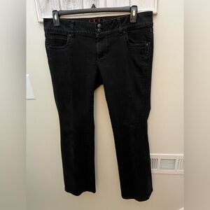 Elle Black Women’s Low Rise Boot Cut Black Jeans, Size 14R